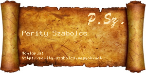 Perity Szabolcs névjegykártya